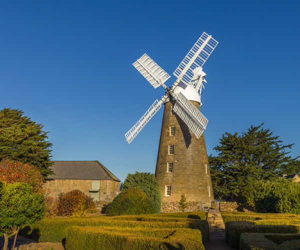 A working Georgian windmill built in 1837 that keeps its outentic outlook.