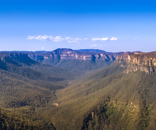 One of the most picturesque The Blue Mountains lookout with classical panoramic view.
